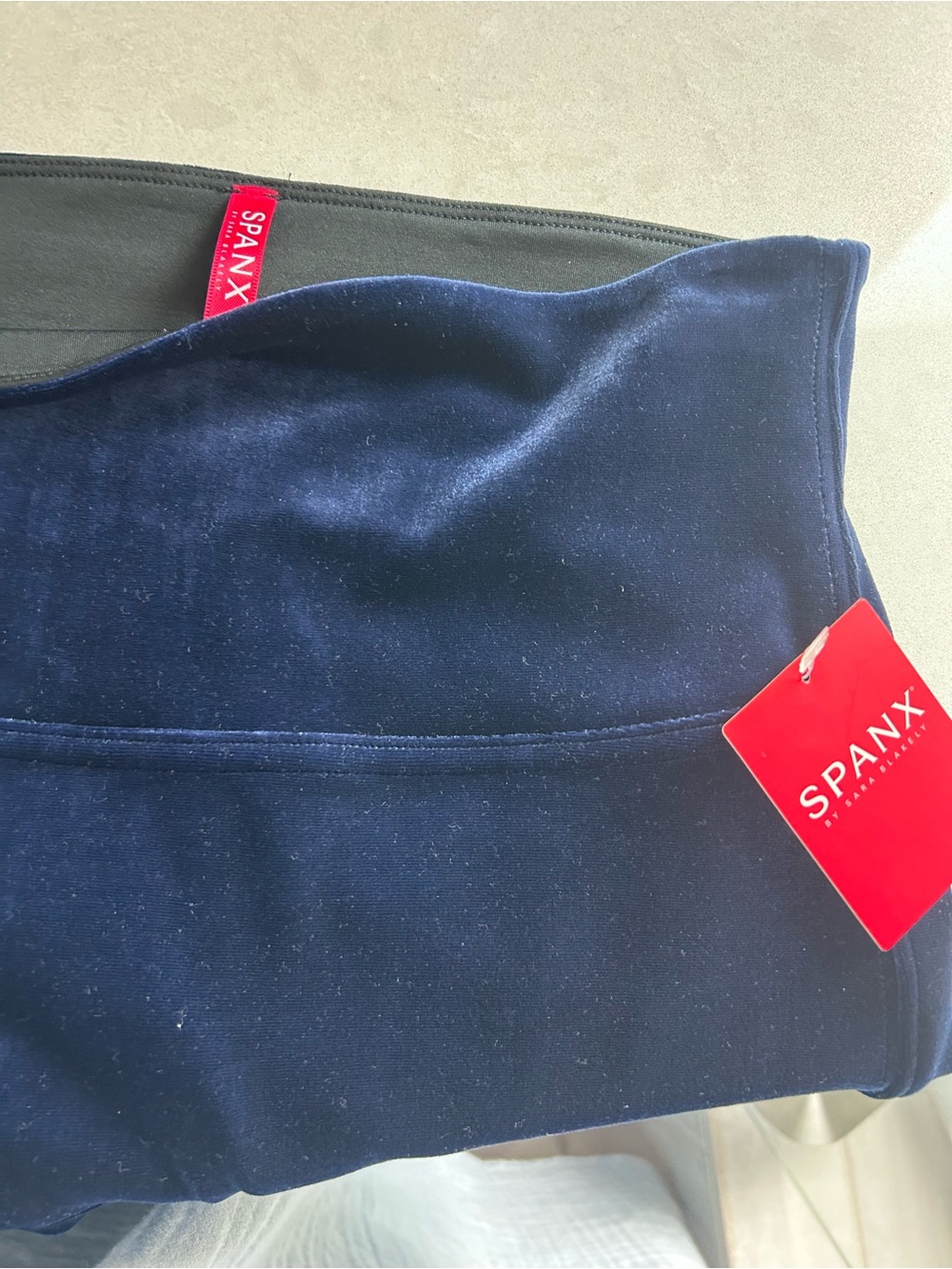 SPANX Navy Velvet Leggings Med